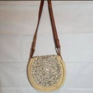 Anthropologie Jasper & Jeera Pearl & Bead Encrusted Leather Hanbag